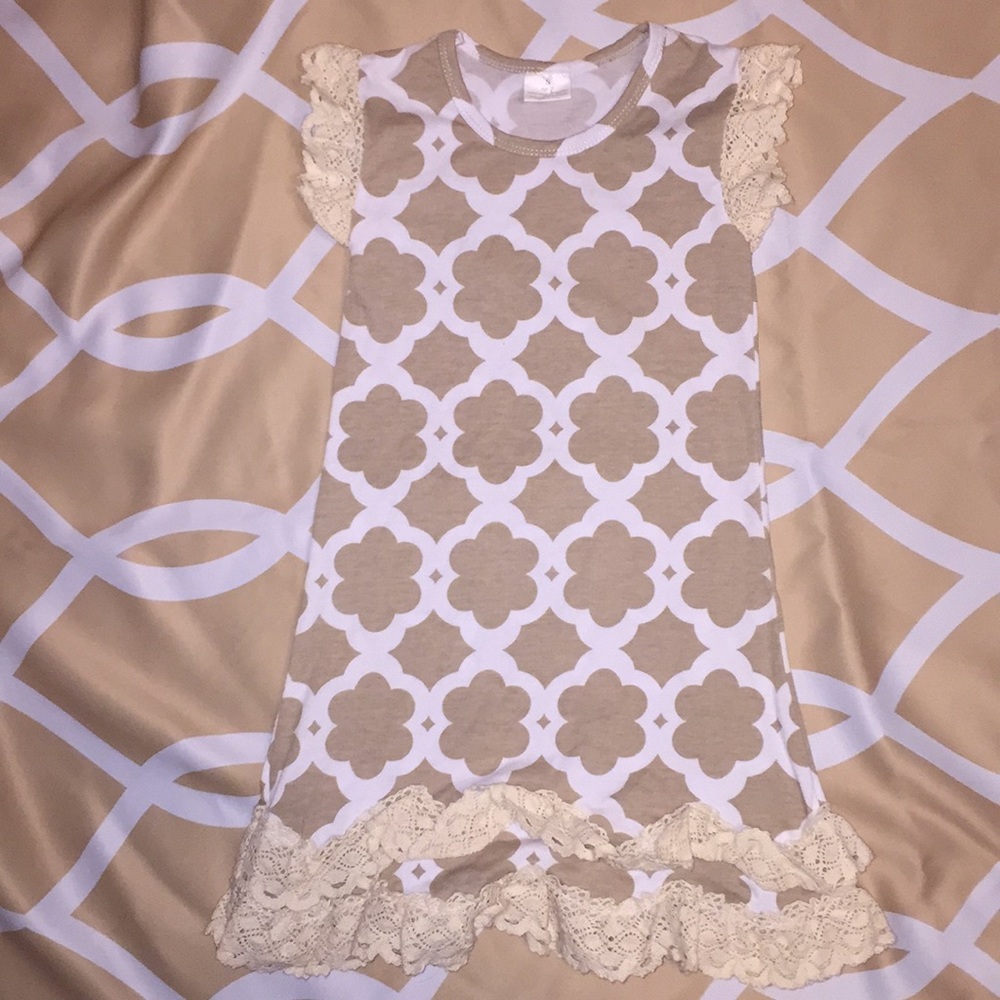 Boutique beige and cream pattern Maxi